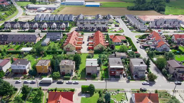 Aerial View of Modern Residential District in Europe City