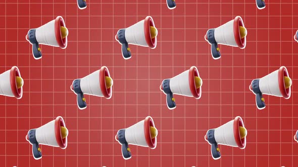 3D Megaphone Hand Mike Speaker Background