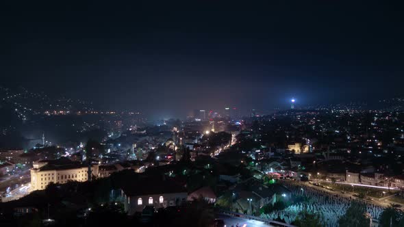 Timelapse of Sarajevo at night