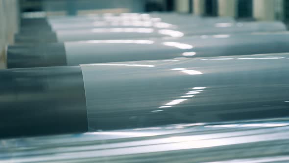 Conveyor Rollers with Transparent Plastic on Them