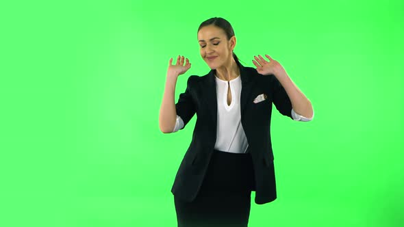 Girl Is Dancing Funny, Green Screen