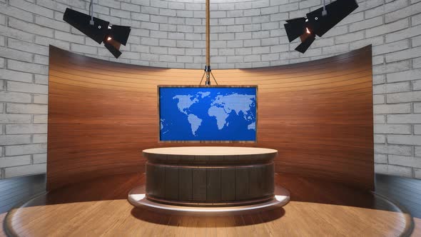 3D Virtual News Studio Background A5008