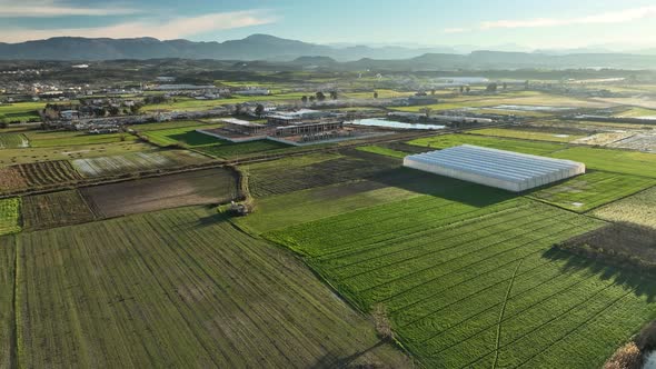 Farm Landscapes Background Texture 4 K Aerial View