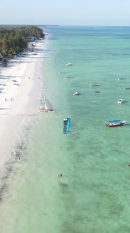 Beach on the Coast of Zanzibar Island Tanzania