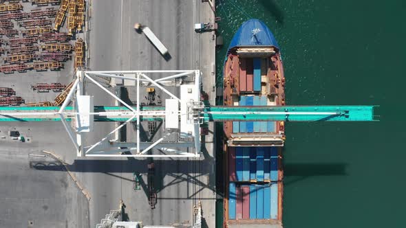 Container Loading Cargo Freight Ship Miami Freight Ship Unloading Time Lapse alt