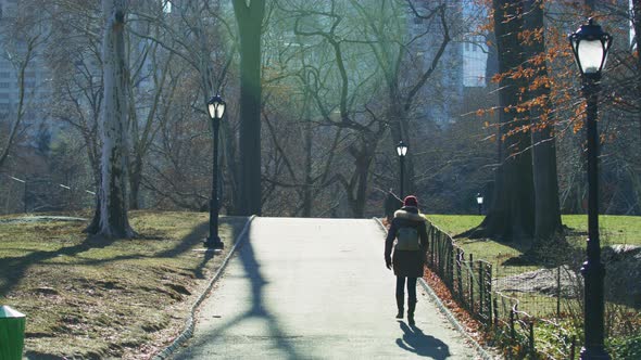 Woman walking in the park