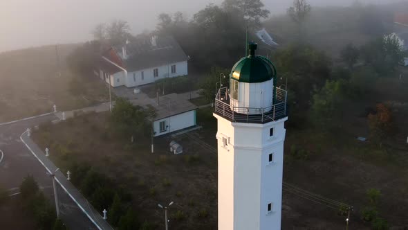 A beautiful lighthouse on the seashore