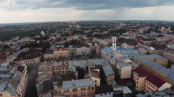 Beautiful Aerial View of the Chernivtsi City From Above Western Ukraine