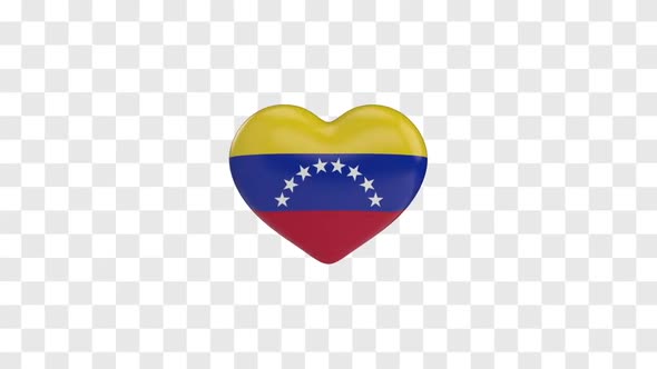 Venezuela Flag on a Rotating 3D Heart