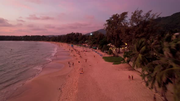 Orange Sunset with a View of the Beach