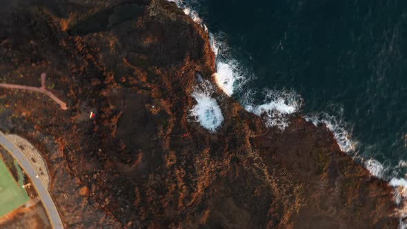 Large Rock Pools On Coastline