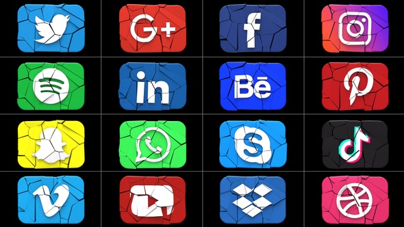 16+ Beautiful Broken Social Media Icons Pack