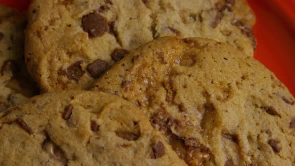 Cinematic, Rotating Shot of Cookies on a Plate