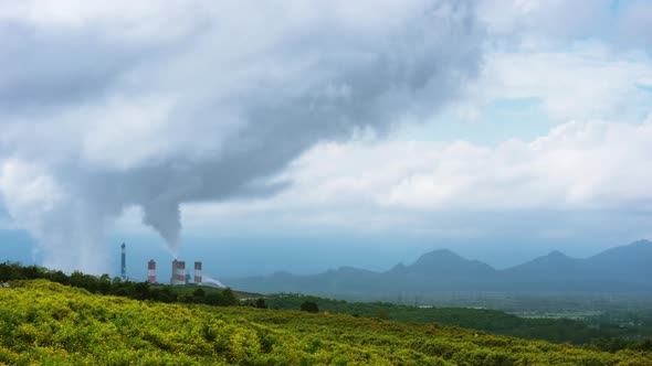 Air pollution over coal power plant.