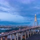 Large suspension bridge over Chao Phraya river, day to night - Time Lapse - VideoHive Item for Sale