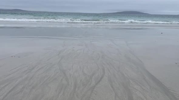 Waves coming into the beach on Harris, Scotland
