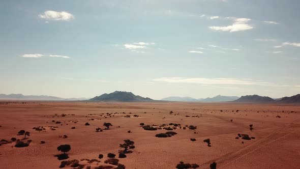 Namibia Kalahari Desert in Africa. Aerial Drone Shot. Lanscape of the  the Desert. View From Above C