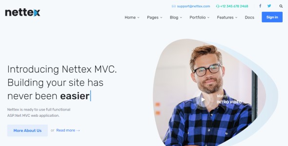 Nettex- .NET MVC Website Templates with Admin Dashboard