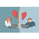 Unhappy Couple End Online Relationships - GraphicRiver Item for Sale