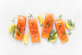 Salmon. Fresh raw salmon fish fillet on white background - PhotoDune Item for Sale