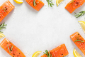 Salmon. Fresh raw salmon fish fillet on white background - PhotoDune Item for Sale