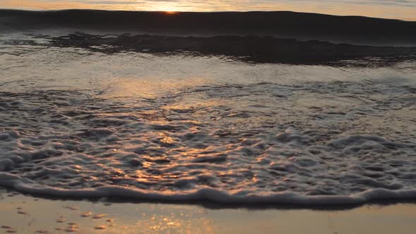 Best Beautiful Sunset or Sunrise on Paradise Sand Beach on the Island in Slow Motion