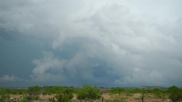 Panning view looking at storm clouds in Texas