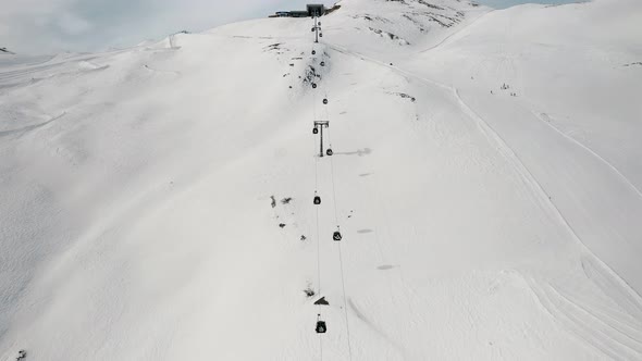 Livigno Italy  February 21 2022 Aerial View of Livigno Ski Resort in Lombardy Italy