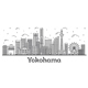 Outline Yokohama Japan City Skyline with Modern Buildings Isolated on White. - GraphicRiver Item for Sale