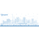 Outline Yerevan Armenia City Skyline with Blue Buildings. - GraphicRiver Item for Sale