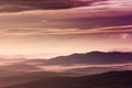 sunset sky over foggy hills - PhotoDune Item for Sale