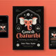 Black Flat Design Ganesh Chaturthi Flyer Set - GraphicRiver Item for Sale