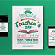 White Line Art World Teachers Day Flyer Set - GraphicRiver Item for Sale