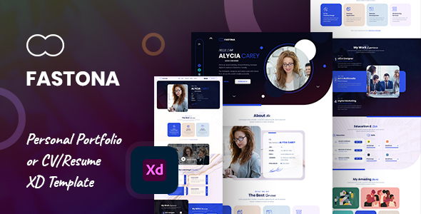 Fastone - Personal Portfolio or CV/Resume XD Template