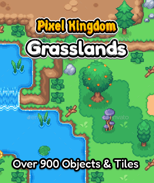 Top-Down Pixel Art Grasslands