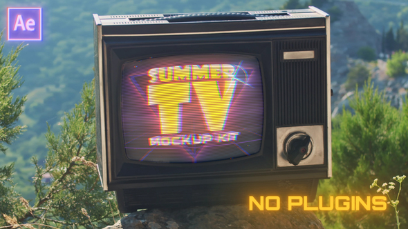 Retro TV Mockup Kit (Summer Edition)