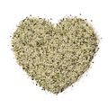Hemp seed in heart shape isolated on white background - PhotoDune Item for Sale