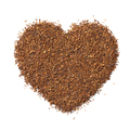 Dried rooibos, bush tea, red tea, redbush tea leaves in heart shape on white background close up - PhotoDune Item for Sale