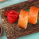 Set of salmon sushi rolls on table - VideoHive Item for Sale