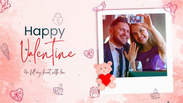 Happy Valentine Greeting And Wedding Slideshow