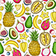 Summer Tropical Seamless Pattern with Fruits. - GraphicRiver Item for Sale
