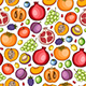 Seamless Pattern with Ripe Juicy Fruits. - GraphicRiver Item for Sale