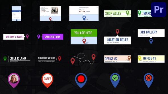 Location Pin Titles for Premiere Pro