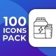 100 Sport & Fitness Line Icons - VideoHive Item for Sale