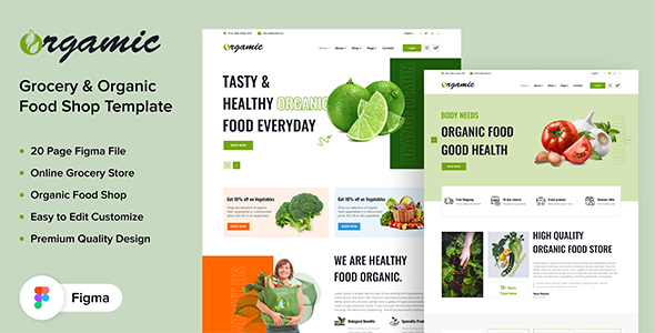 Orgamic - Grocery & Organic Food Shop Template For Figma