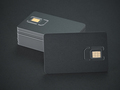 Blank black SIM smart card on black background. Mock up. - PhotoDune Item for Sale