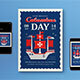 Blue Flat Design Columbus Day Flyer Set - GraphicRiver Item for Sale