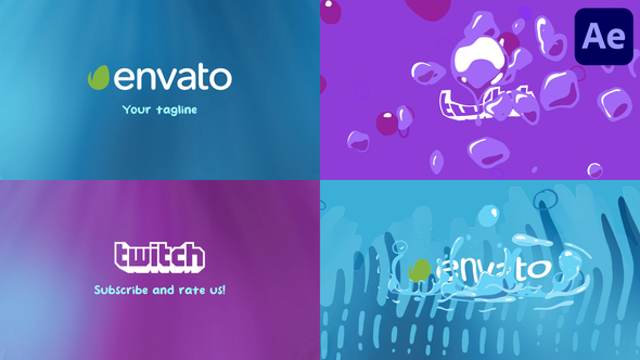 Cartoon Wave Logo Opener for After Effects alt