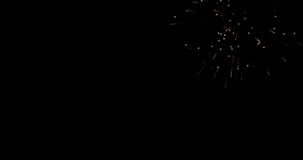 Fireworks against black sky at night 4k