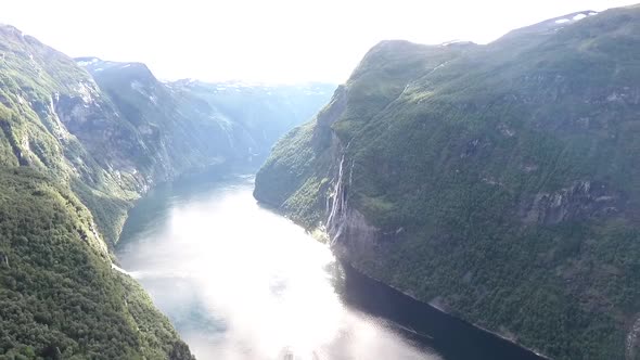 Geirangerfjord Overview 4 Mountain In Front